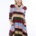 R10D-VC33800 MULTY COLORS STRIPES  V NECK CRISS CROSS ON FRONT  DRESS 2,2,2