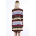 R10D-VC33800 MULTY COLORS STRIPES  V NECK CRISS CROSS ON FRONT  DRESS 2,2,2