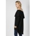 RO2-B3277 BLACK LONG SLEEVE OFF SHOULDER TUNIC TOP 1-2 (3PCS)