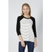 RO2-HT18058AZ1 WHITE BLACK STRIPES 3/4 SLEEVE T-SHIRT TOP 3PCS (s)