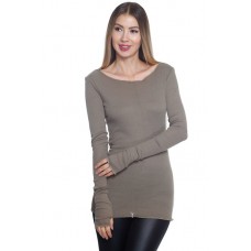 RO-T08201 OLIVE LONG SLEEVE T-SHIRT WITH THUMB HOLE TOP  3PCS (S)