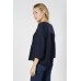 RO-T25302 NAVY 3/4 LOOSE SLEEVE SCOOP NECK TOP 1-1