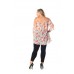 B8-HG-0418X CHIFFON RED PURPLE FLOWERS Plus Size Tunic Top 1,2,2