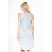 T-T10425 LTH BLUE OFF SHOULDER T-SHIRT DRESS 3,2,1