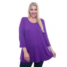 R8F-9194 (9040PL)PURPLE LONG SLEEVE PLUS SIZE TUNIC TOP 2,2,1