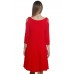 R10C-VC3595 RED 3/4 SLEEVE  OPEN SHOULDER HI LOW DRESS 2,2,2