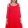 R10C-VC3595 RED 3/4 SLEEVE  OPEN SHOULDER HI LOW DRESS 2,2,2