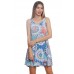 R9D-VC3158 BLUE BLUSH SLEEVE LESS DAMASK PRINT A LINE SIDE POCKET DRESS 2,2,2