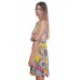 R9D-VC3158 YELLOW GREY FUSHIA SLEEVE LESS DAMASK PRINT A LINE SIDE POCKET DRESS 2,2,2