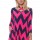 R10B-VC33800 NAVY BLUE FUSHIA LONG SLEEVE CHEVRON CRISS CROSS HALTER DRESS 2,2,2